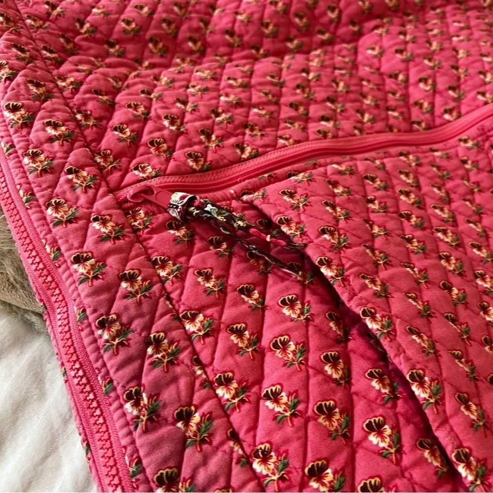 Vintage VERA BRADLEY Pink Pansy 2003 Garment Bag Travel Green Floral Y2K Quilted